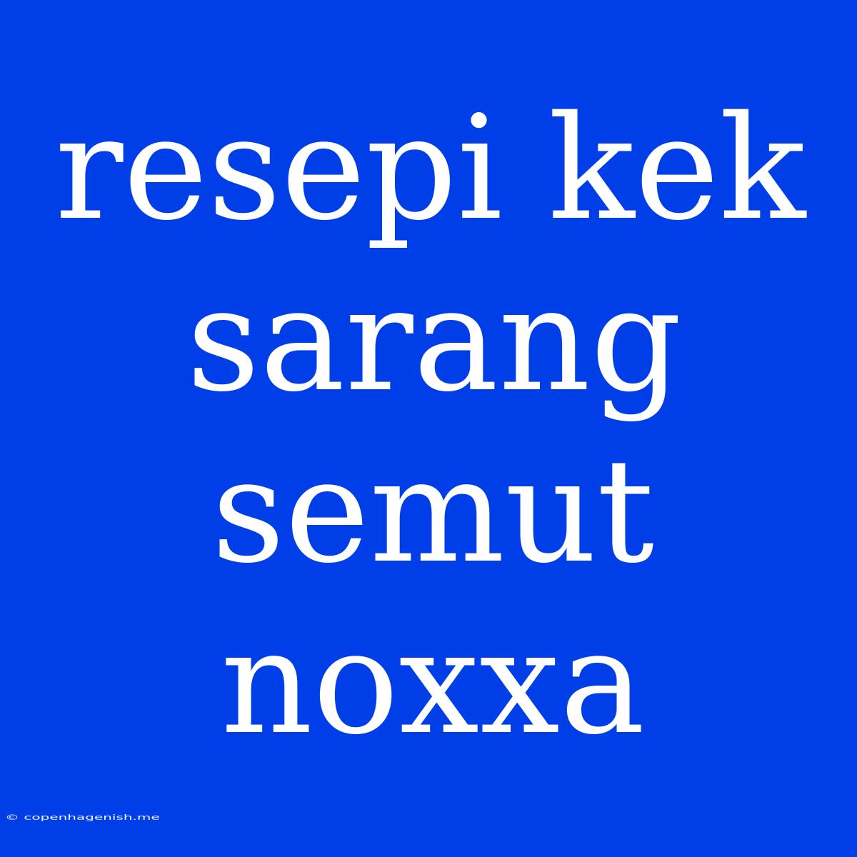 Resepi Kek Sarang Semut Noxxa