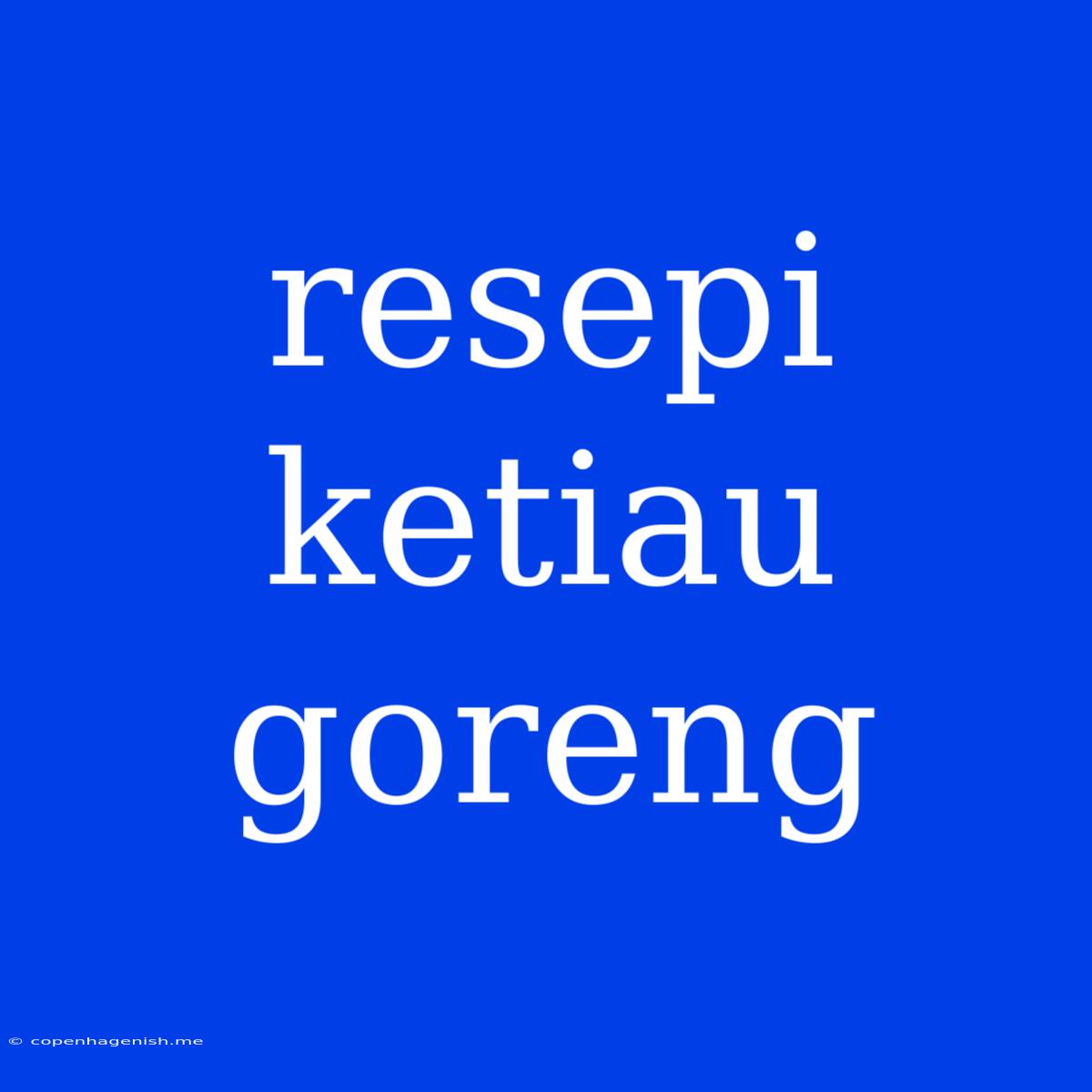 Resepi Ketiau Goreng