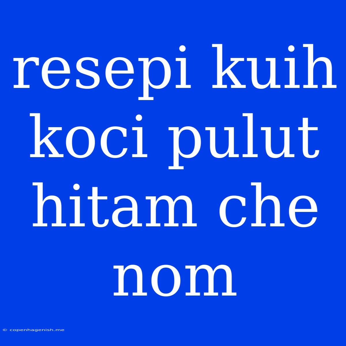 Resepi Kuih Koci Pulut Hitam Che Nom