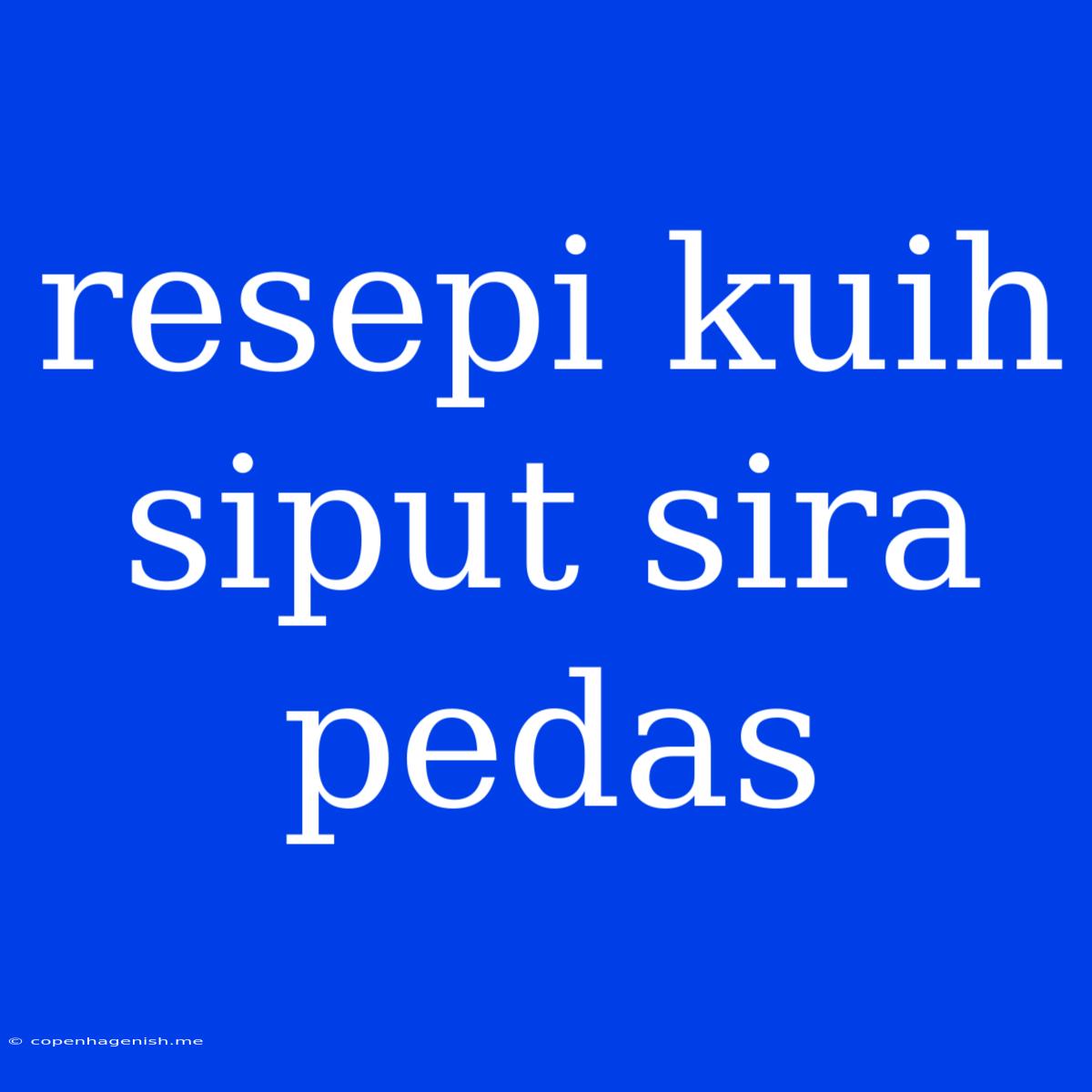 Resepi Kuih Siput Sira Pedas