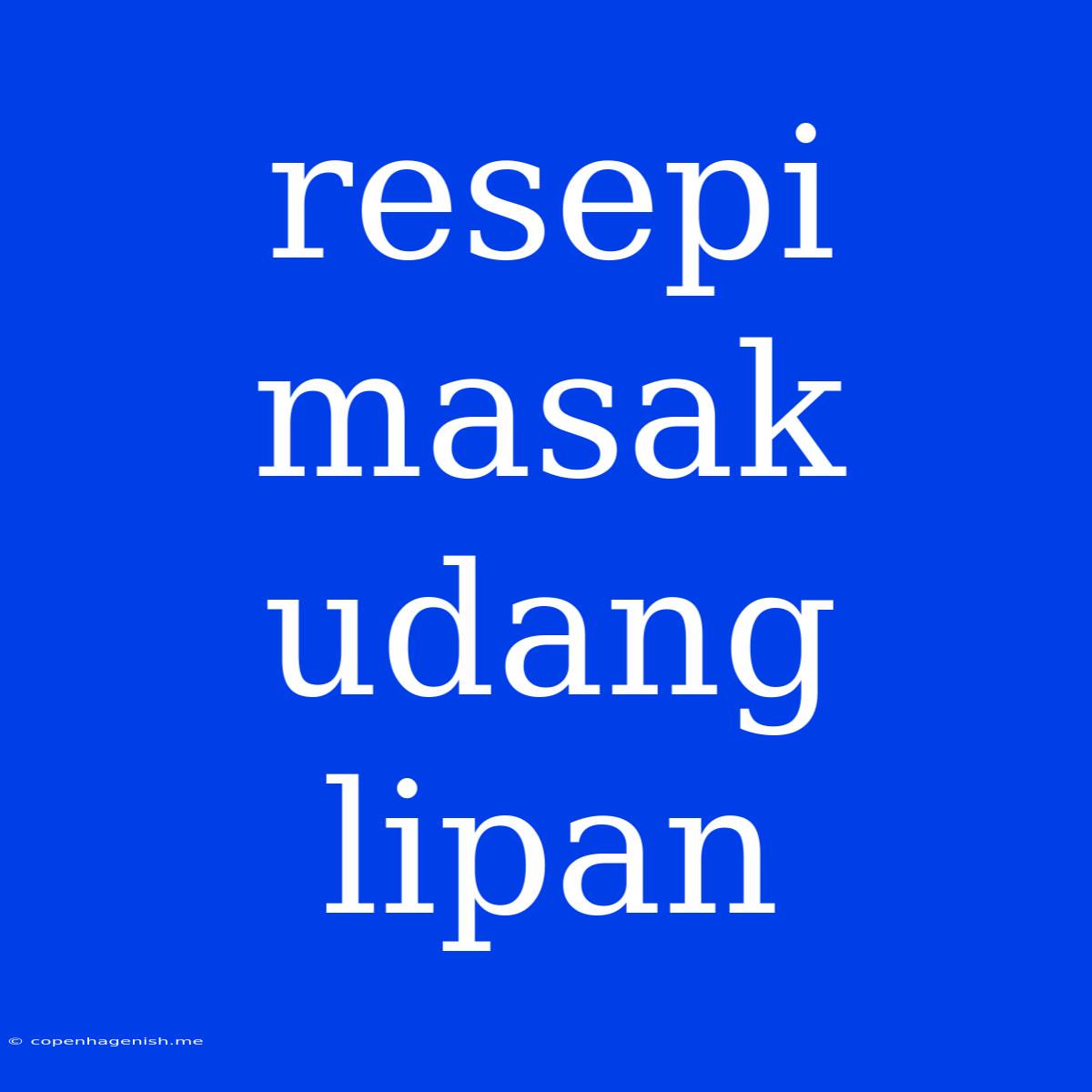 Resepi Masak Udang Lipan