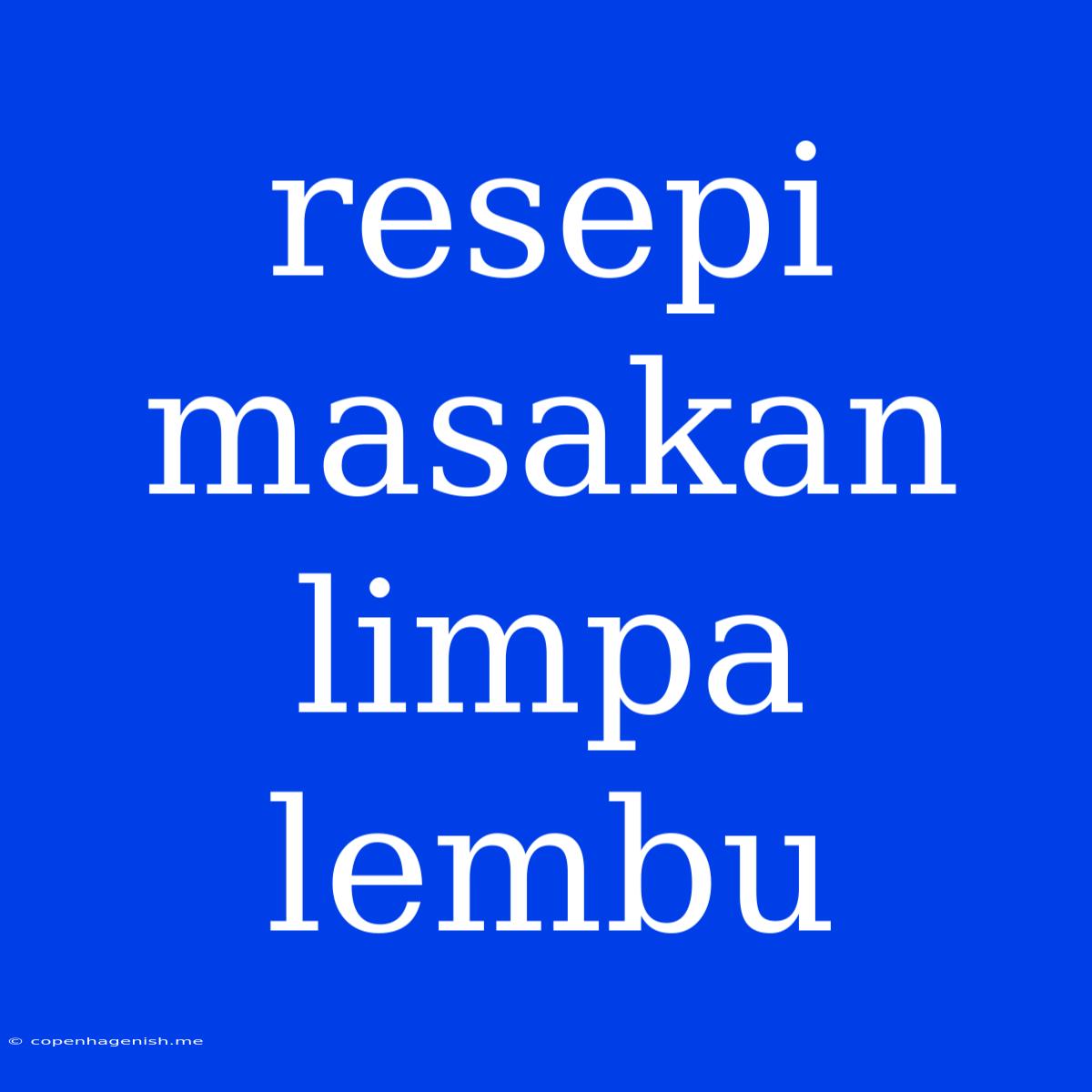 Resepi Masakan Limpa Lembu