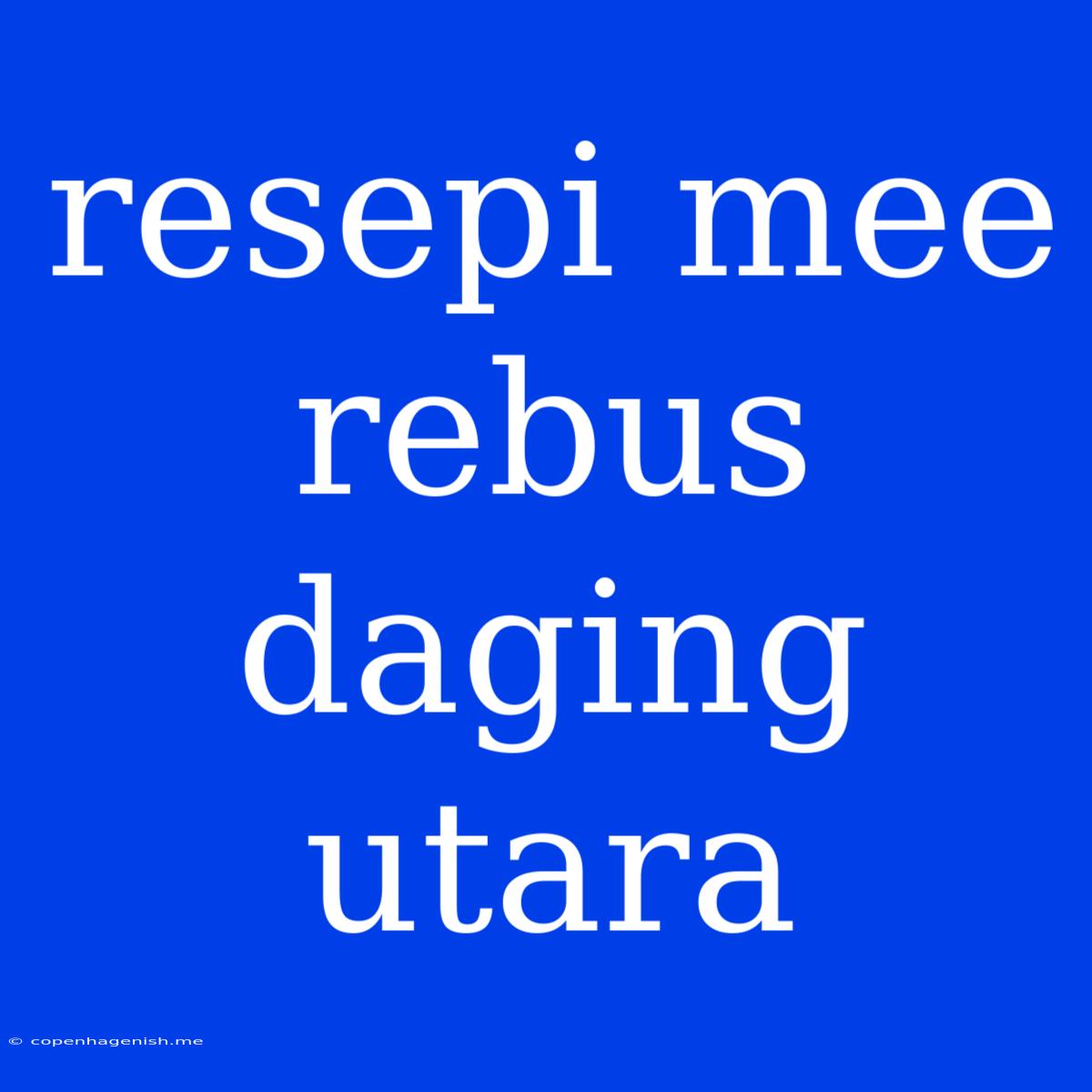 Resepi Mee Rebus Daging Utara