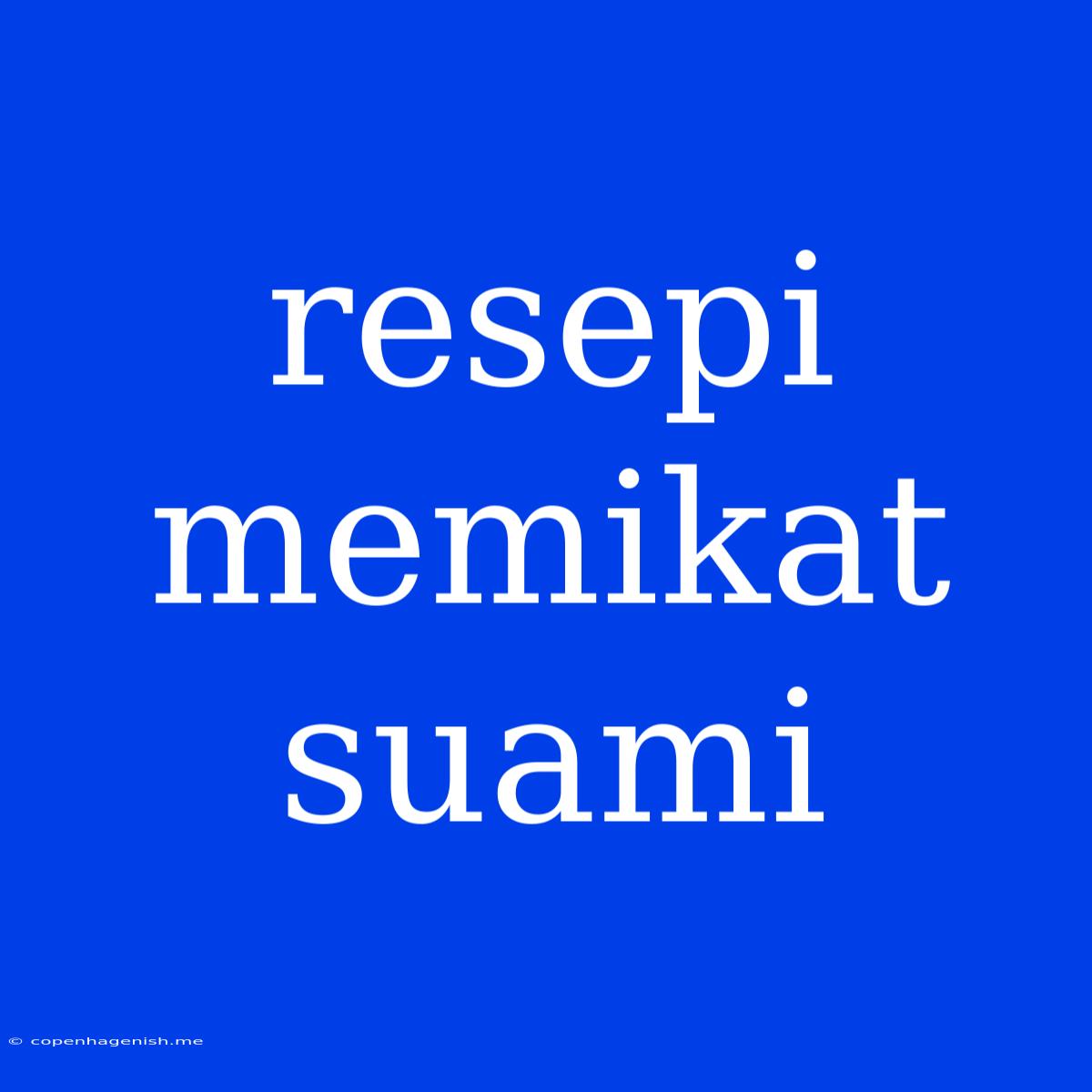 Resepi Memikat Suami