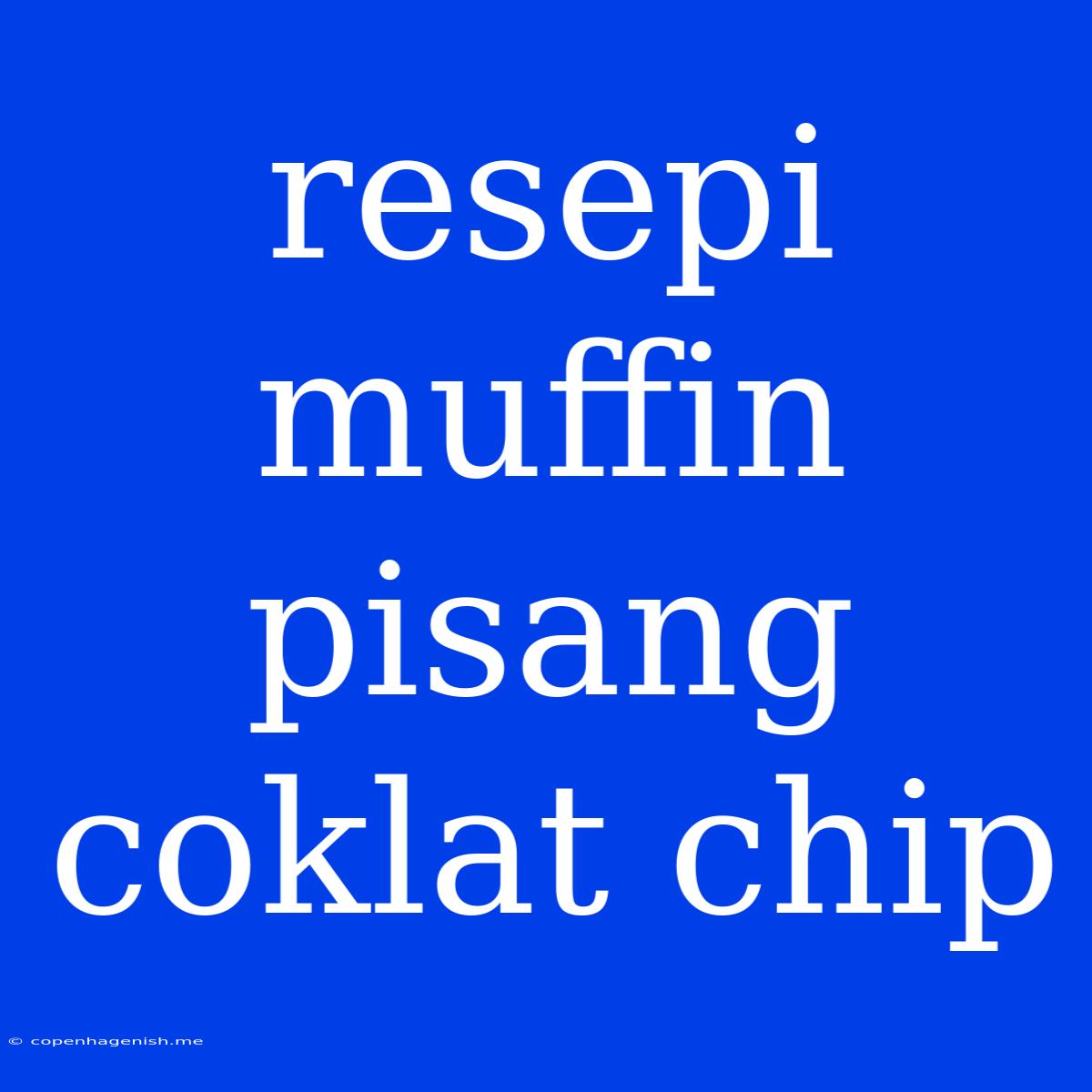 Resepi Muffin Pisang Coklat Chip