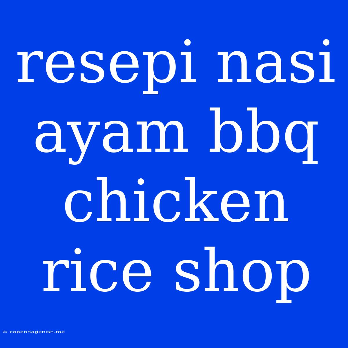 Resepi Nasi Ayam Bbq Chicken Rice Shop