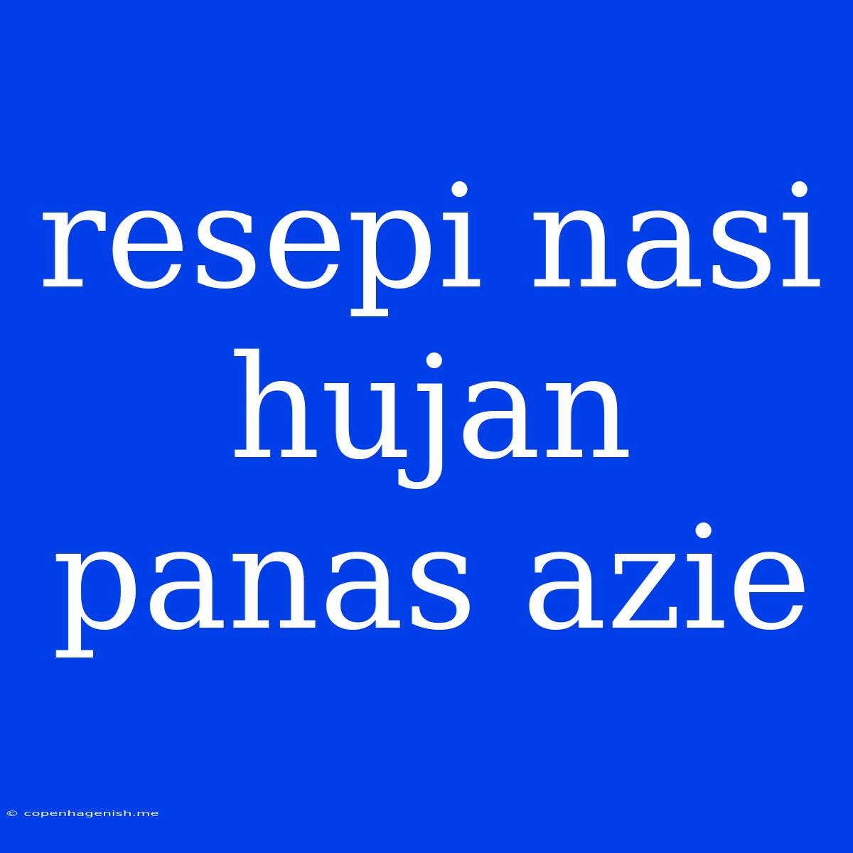 Resepi Nasi Hujan Panas Azie