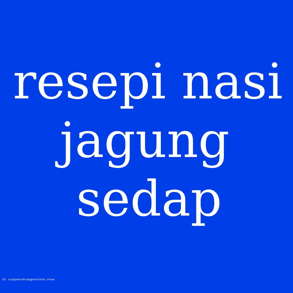 Resepi Nasi Jagung Sedap