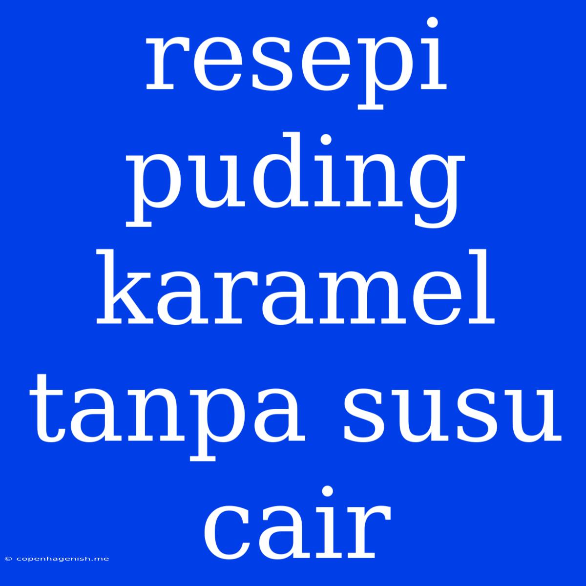 Resepi Puding Karamel Tanpa Susu Cair