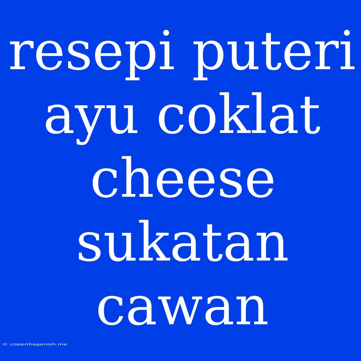 Resepi Puteri Ayu Coklat Cheese Sukatan Cawan