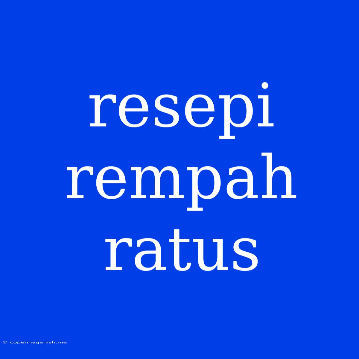 Resepi Rempah Ratus