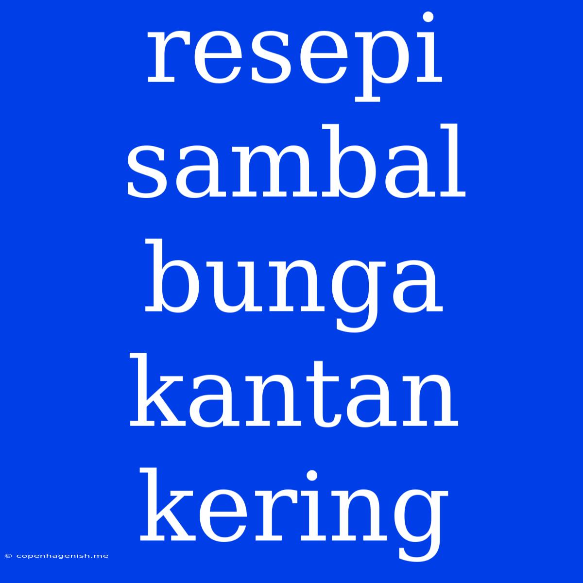 Resepi Sambal Bunga Kantan Kering