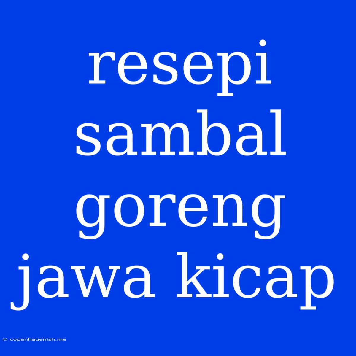 Resepi Sambal Goreng Jawa Kicap