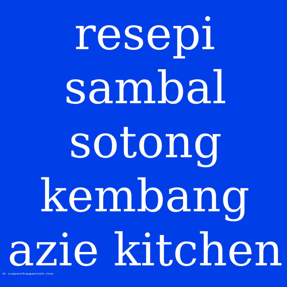 Resepi Sambal Sotong Kembang Azie Kitchen