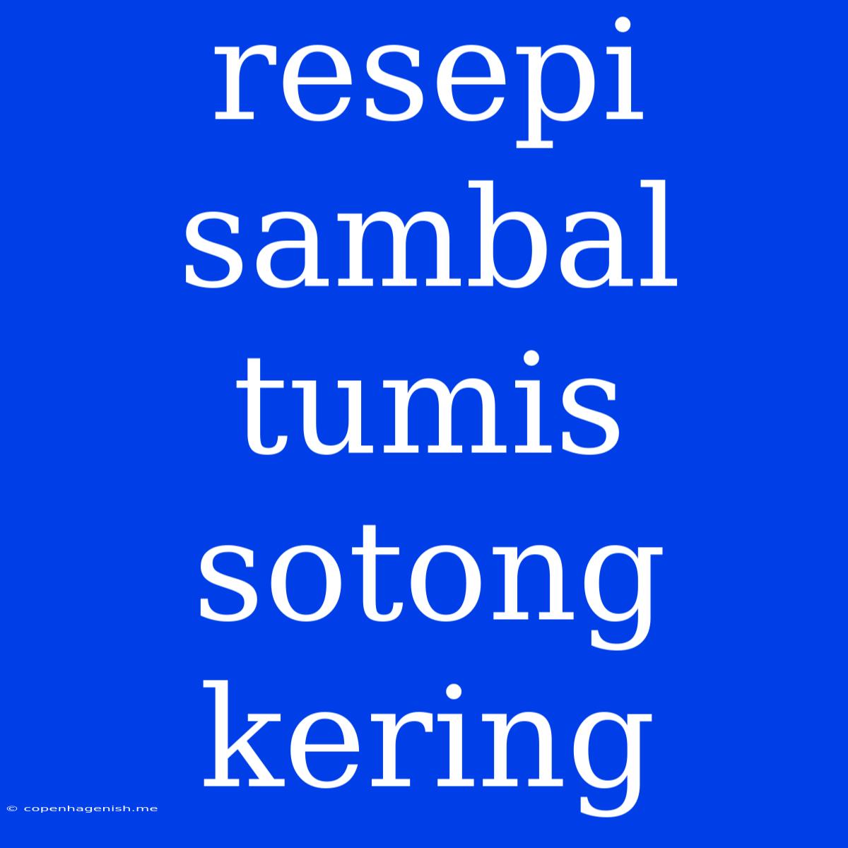 Resepi Sambal Tumis Sotong Kering