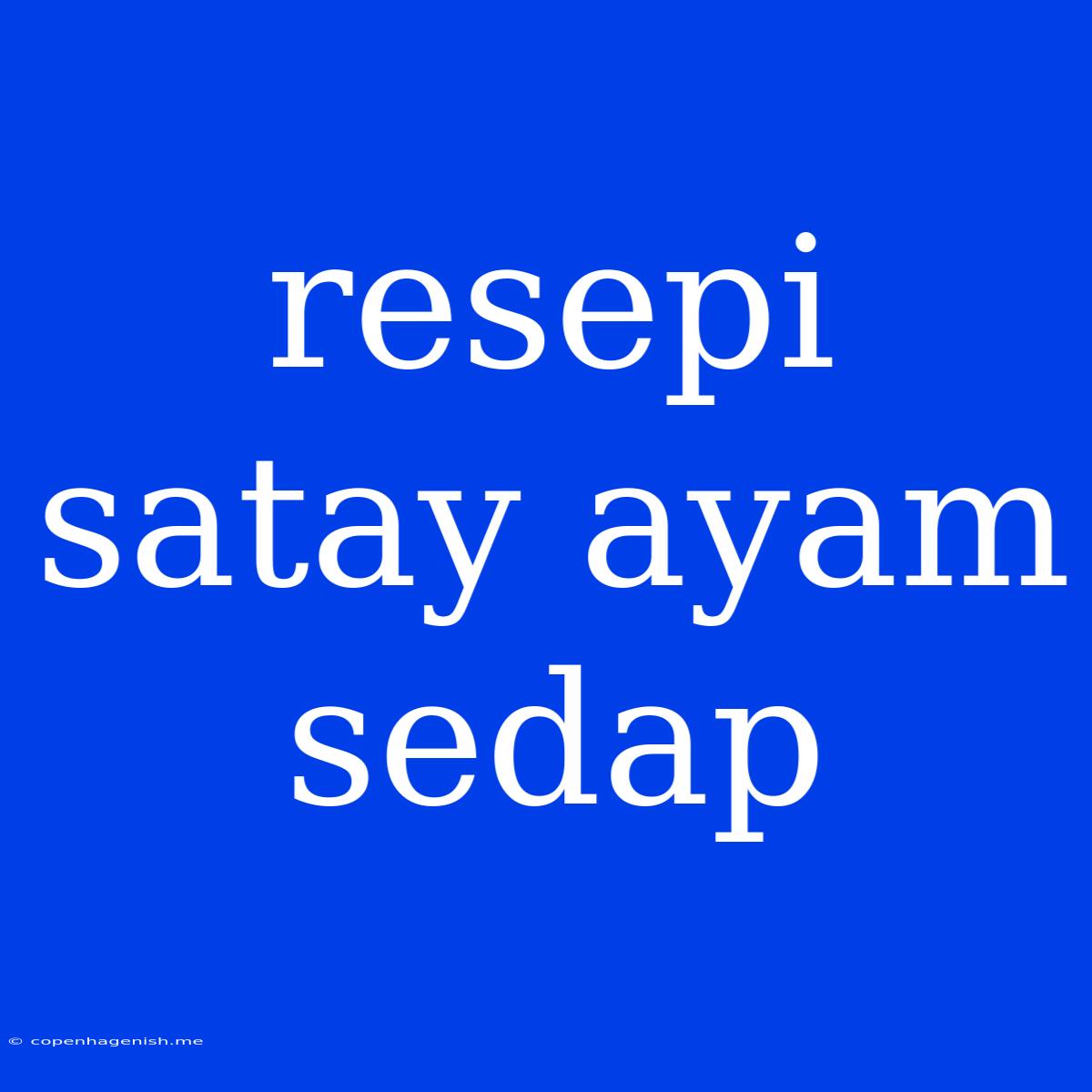 Resepi Satay Ayam Sedap