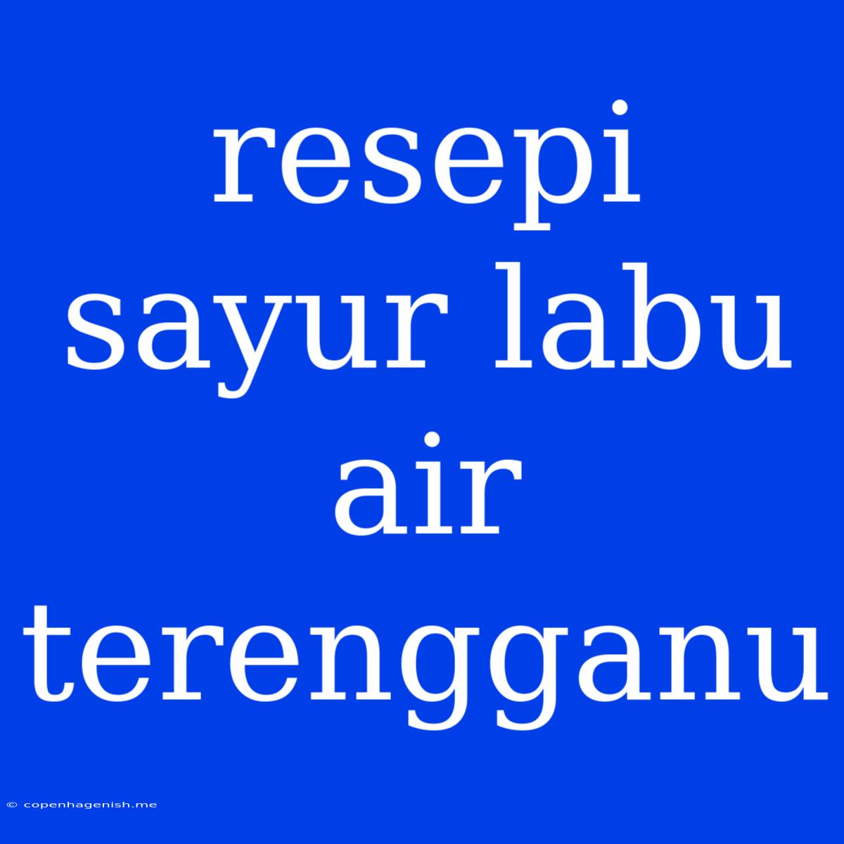 Resepi Sayur Labu Air Terengganu