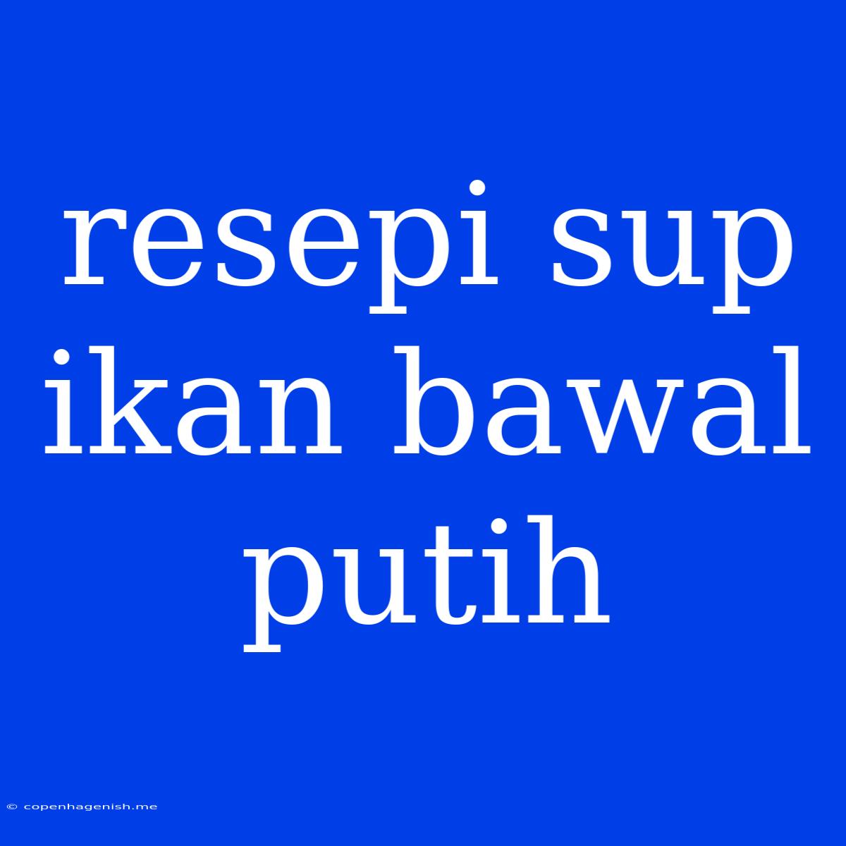 Resepi Sup Ikan Bawal Putih