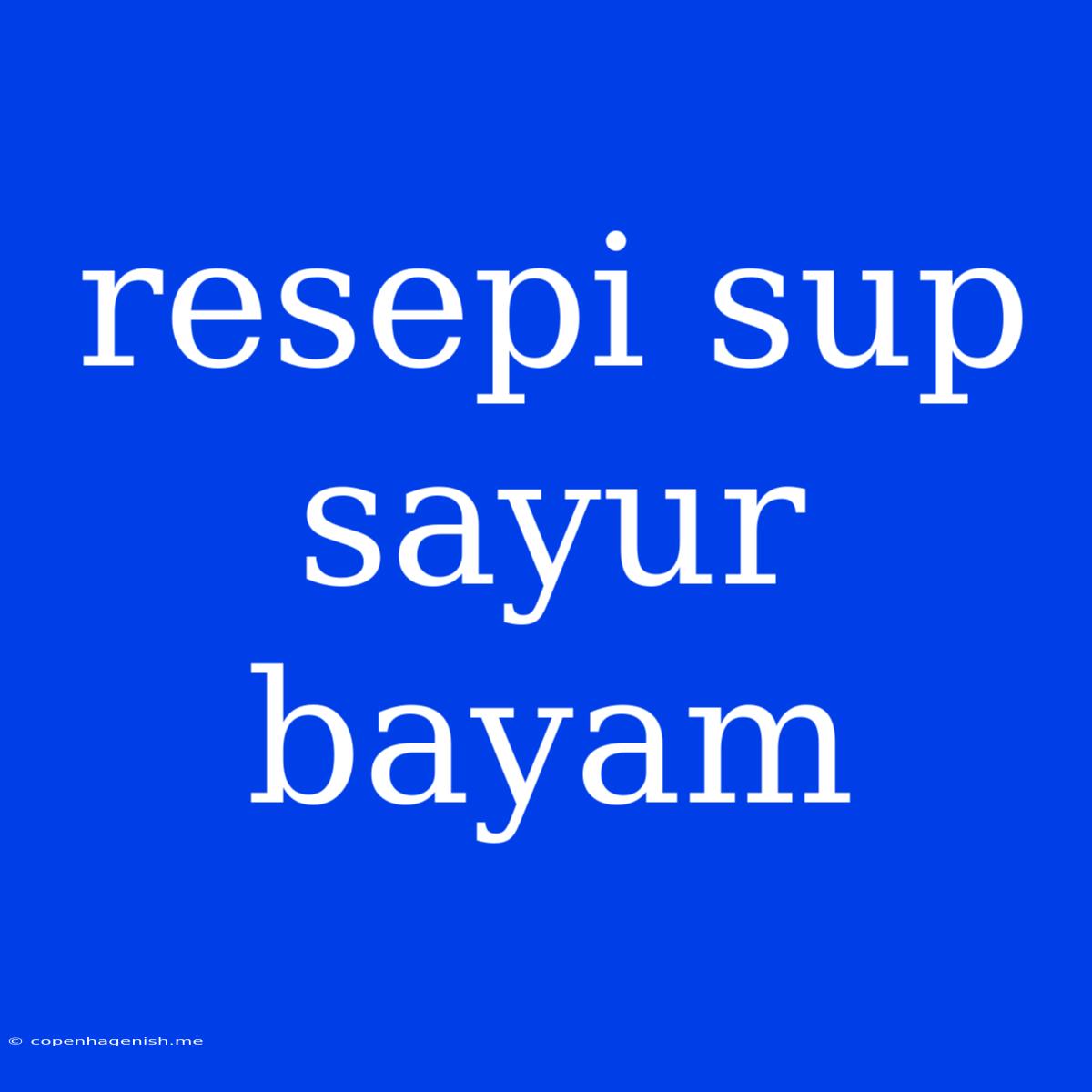 Resepi Sup Sayur Bayam