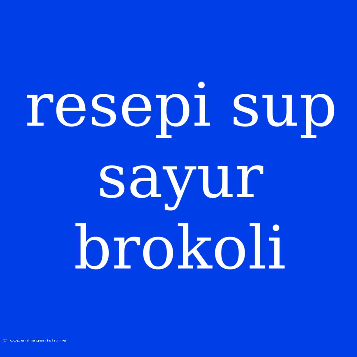 Resepi Sup Sayur Brokoli