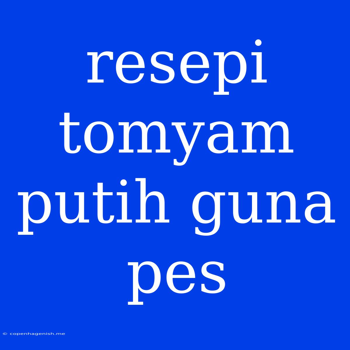 Resepi Tomyam Putih Guna Pes