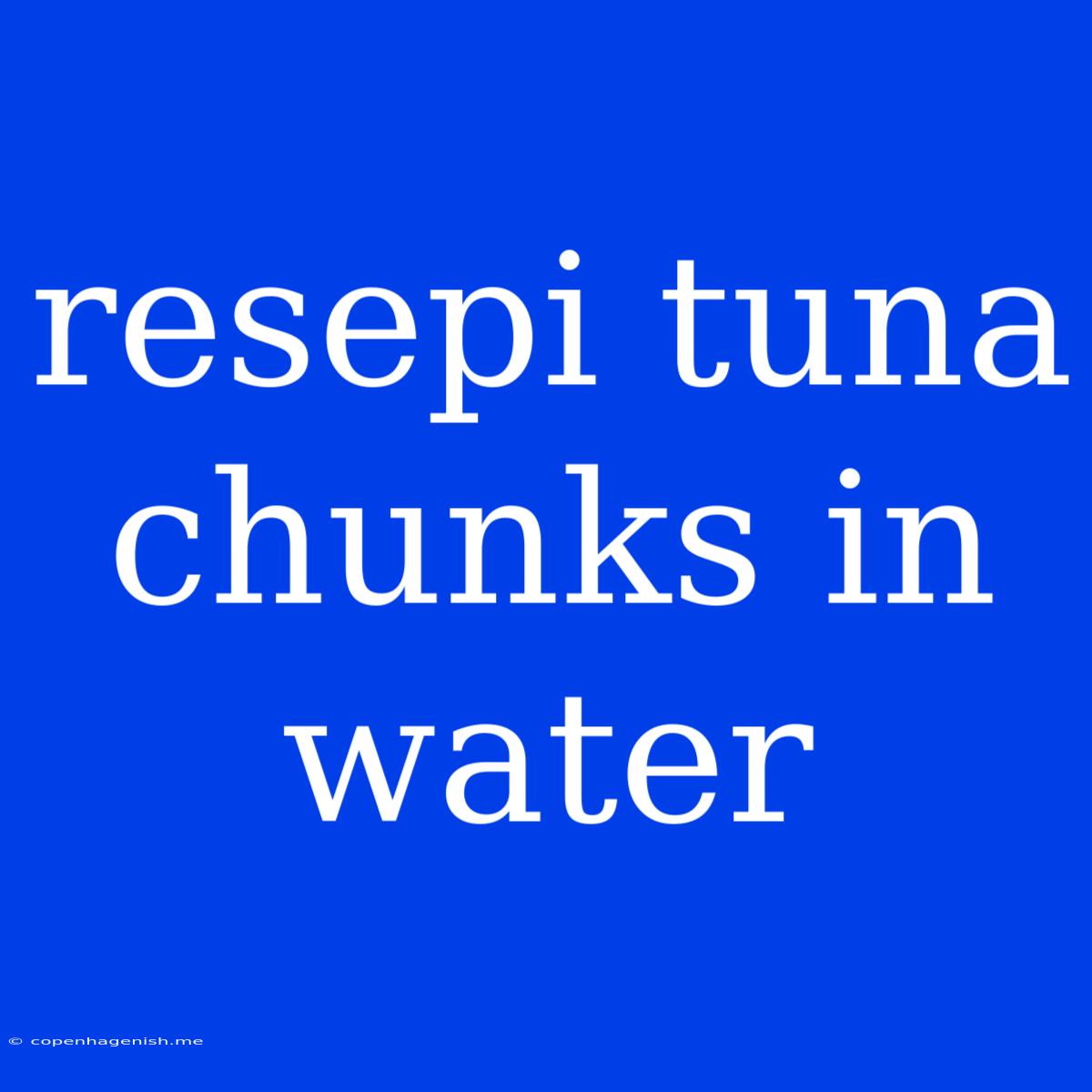 Resepi Tuna Chunks In Water