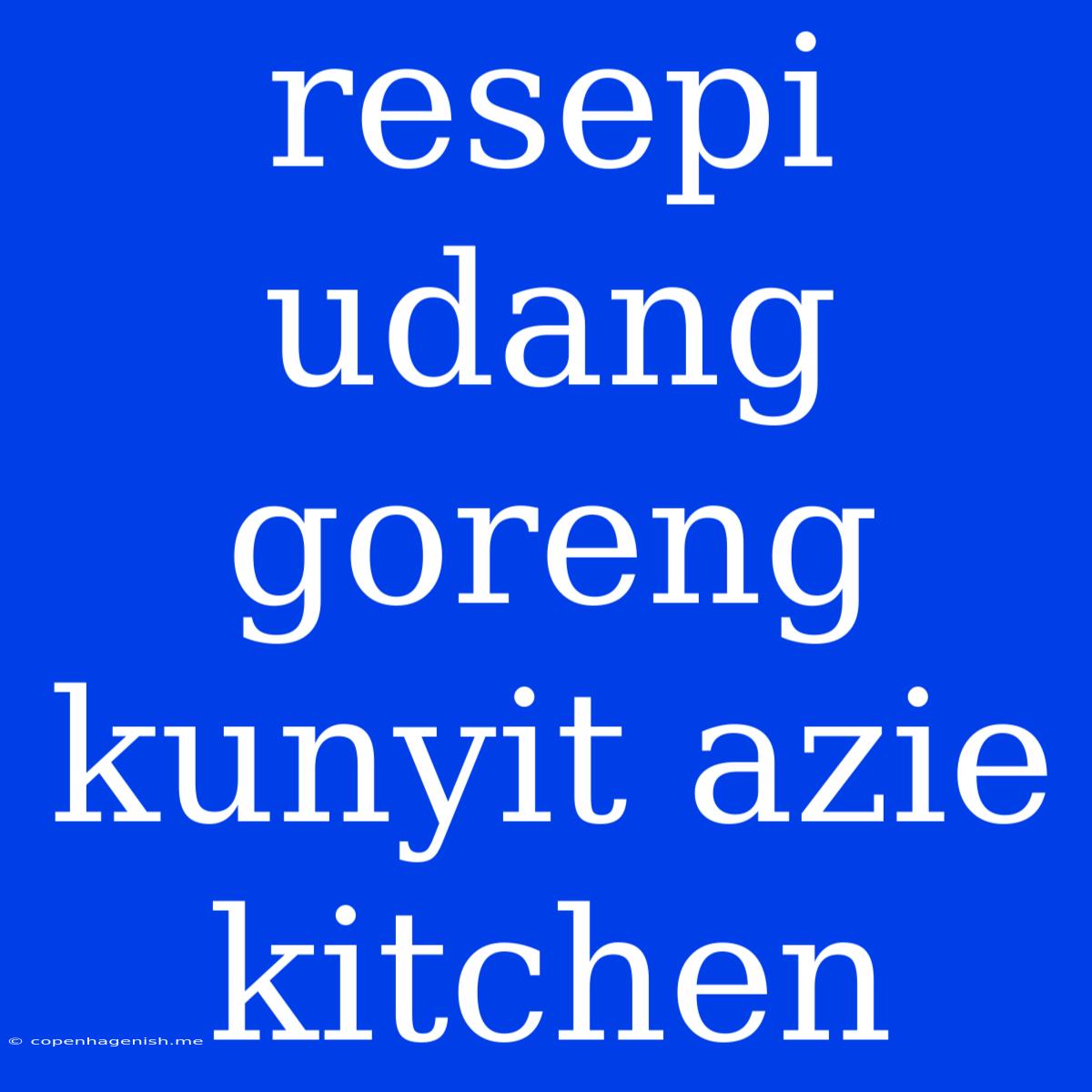 Resepi Udang Goreng Kunyit Azie Kitchen