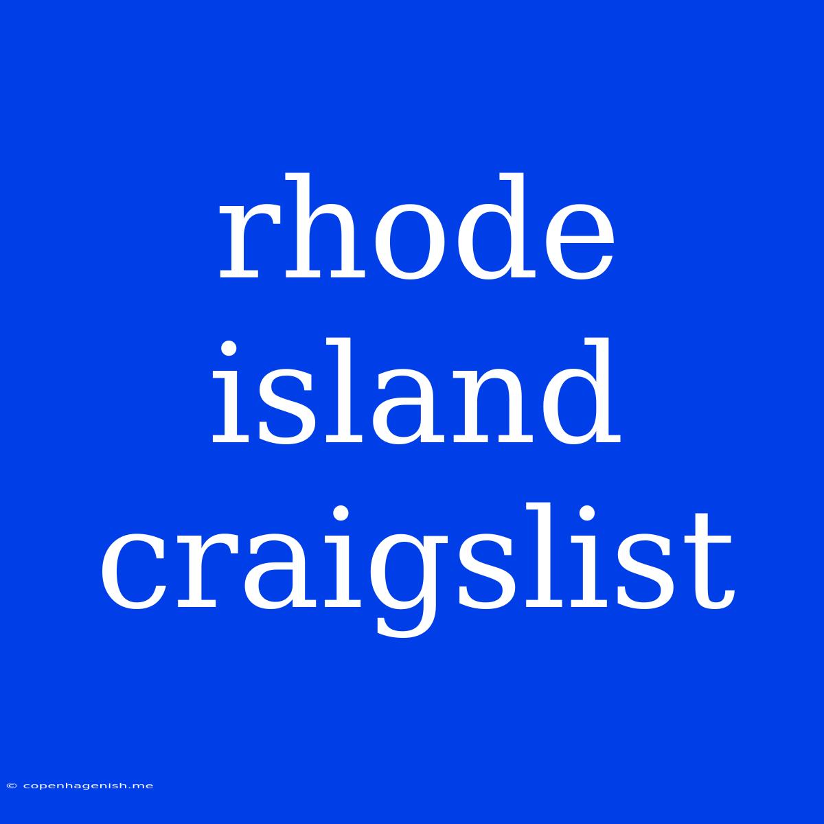 Rhode Island Craigslist