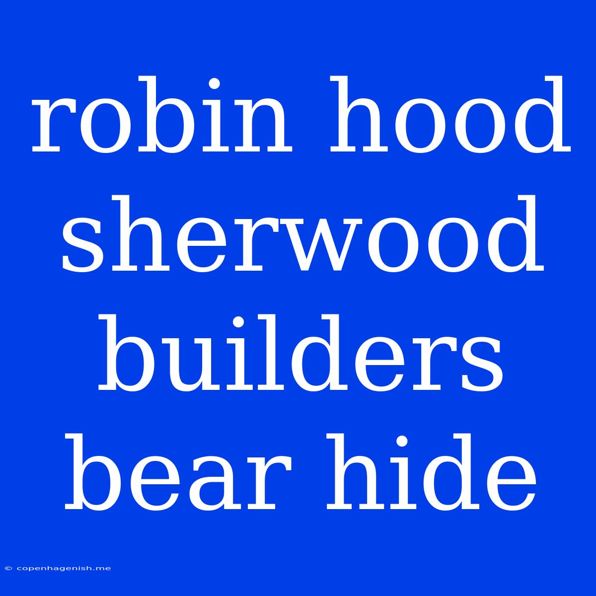 Robin Hood Sherwood Builders Bear Hide