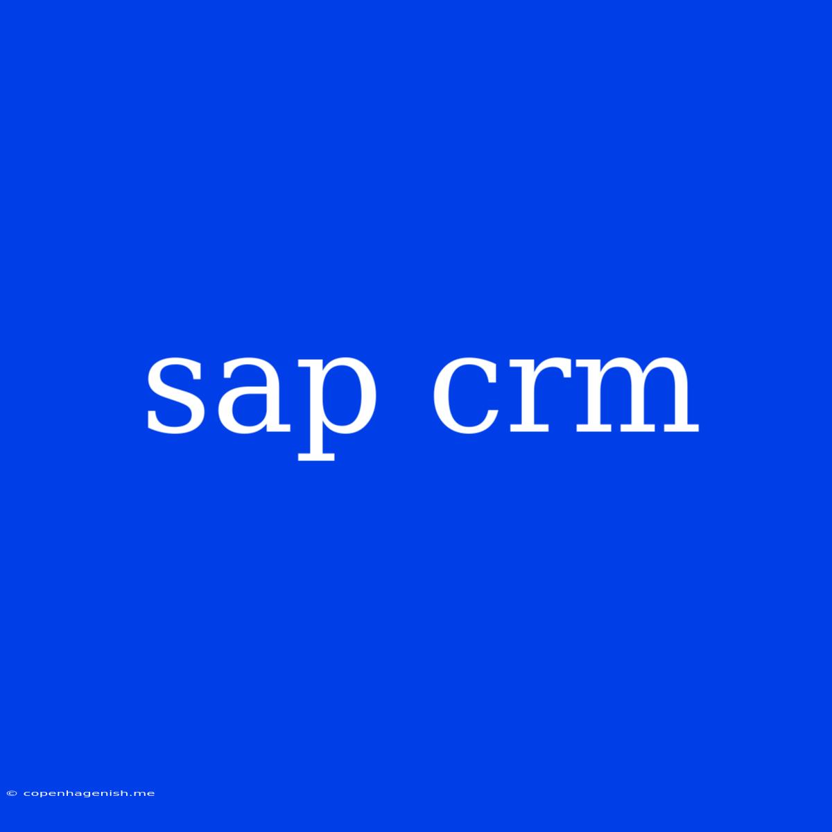 Sap Crm