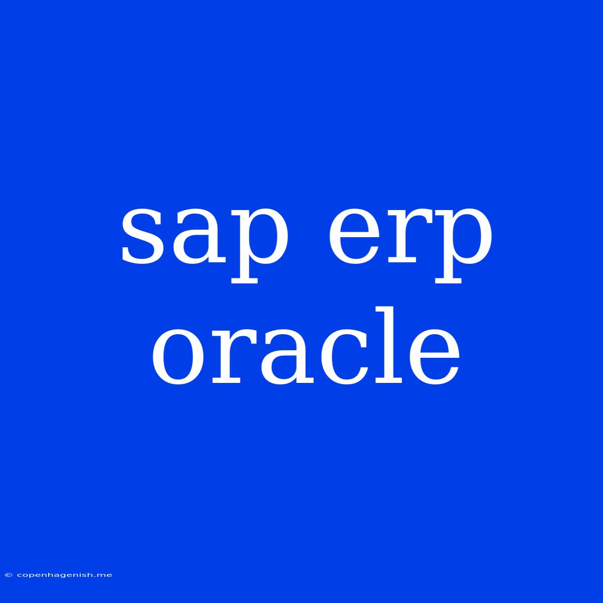 Sap Erp Oracle