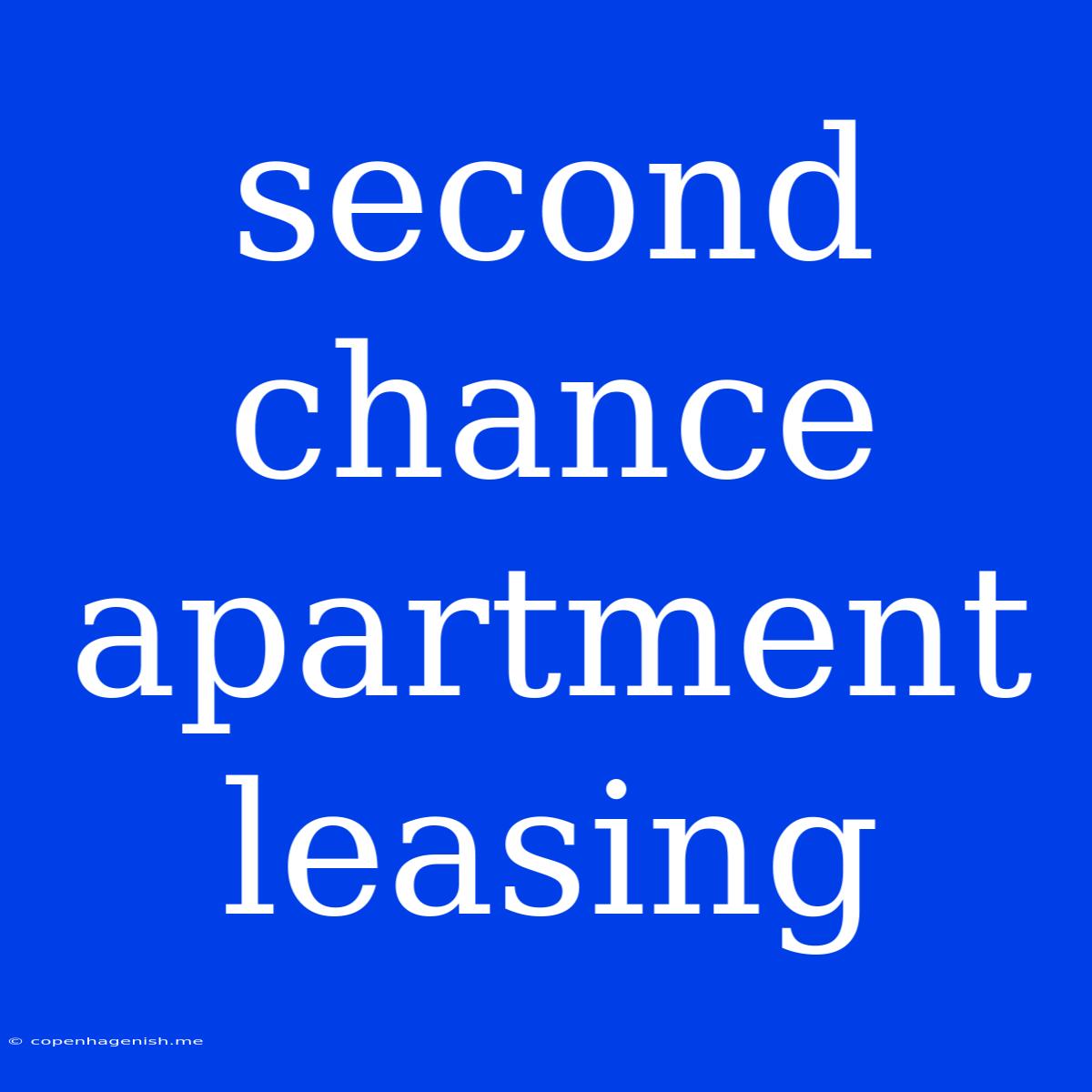 Second Chance Apartment Leasing