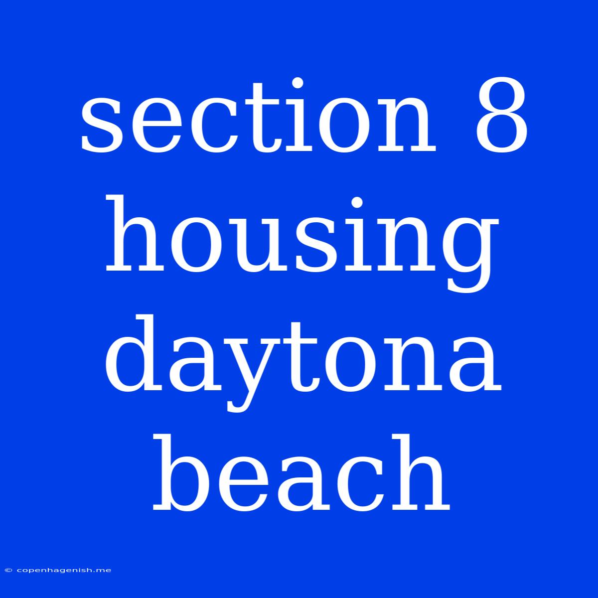 Section 8 Housing Daytona Beach