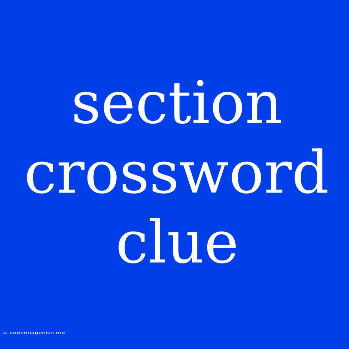 Section Crossword Clue