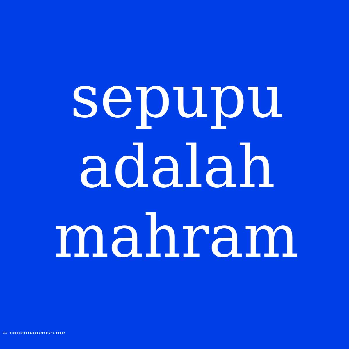 Sepupu Adalah Mahram