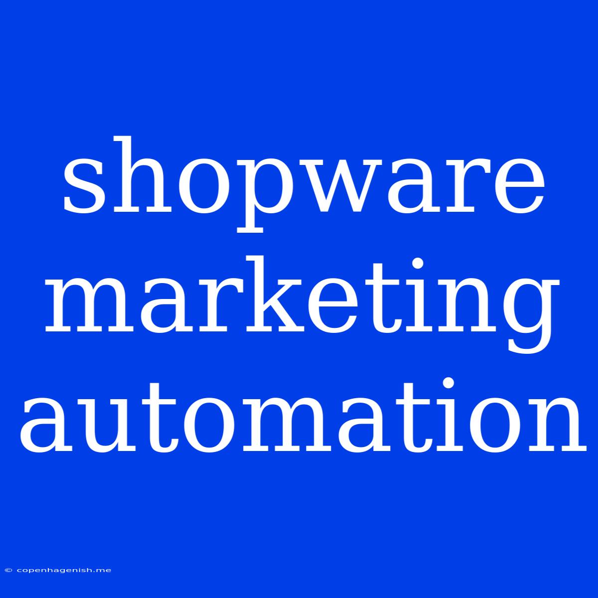 Shopware Marketing Automation