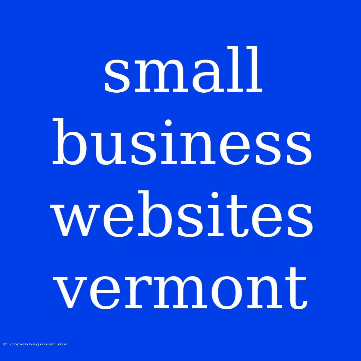 Small Business Websites Vermont