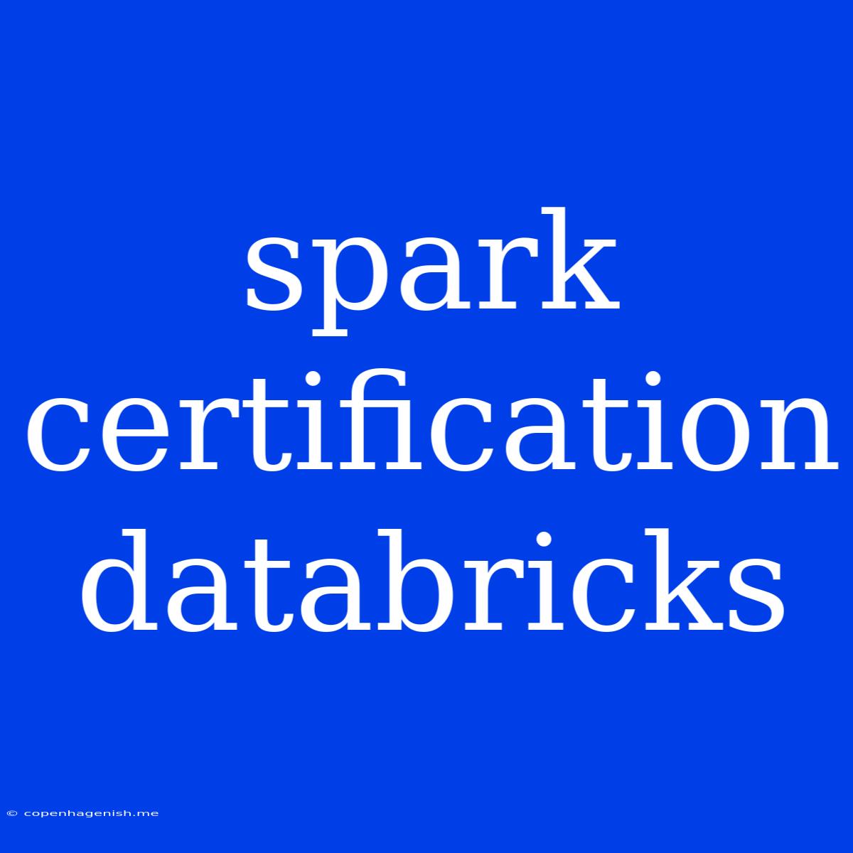 Spark Certification Databricks