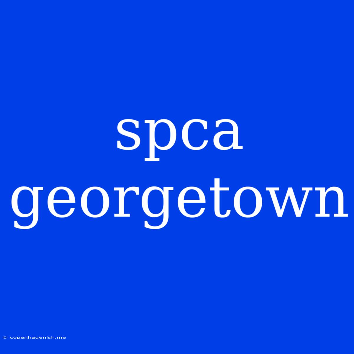 Spca Georgetown