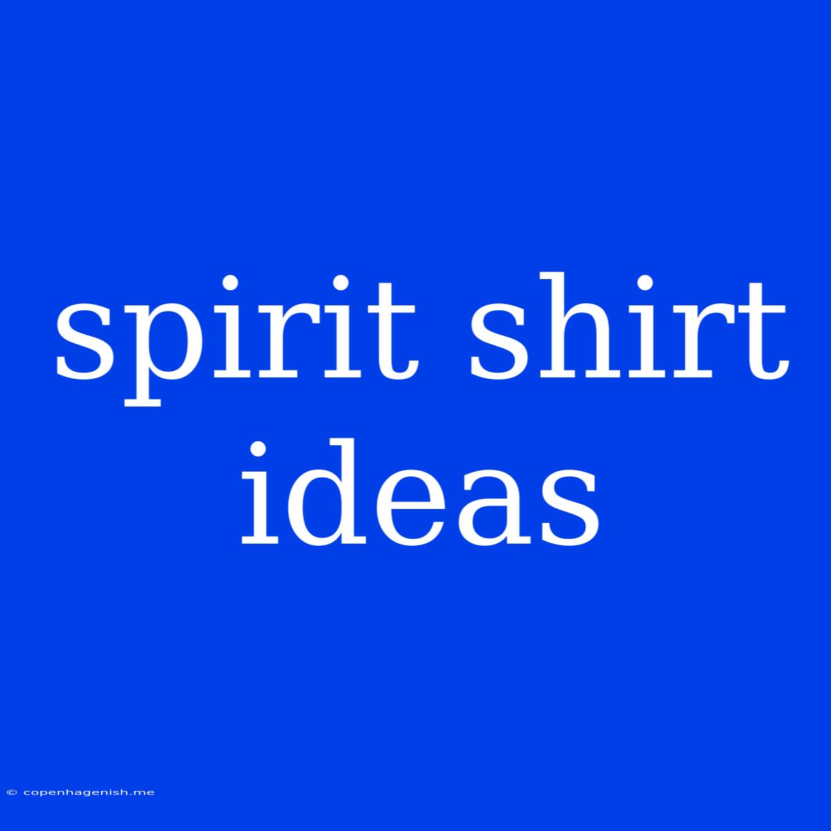 Spirit Shirt Ideas