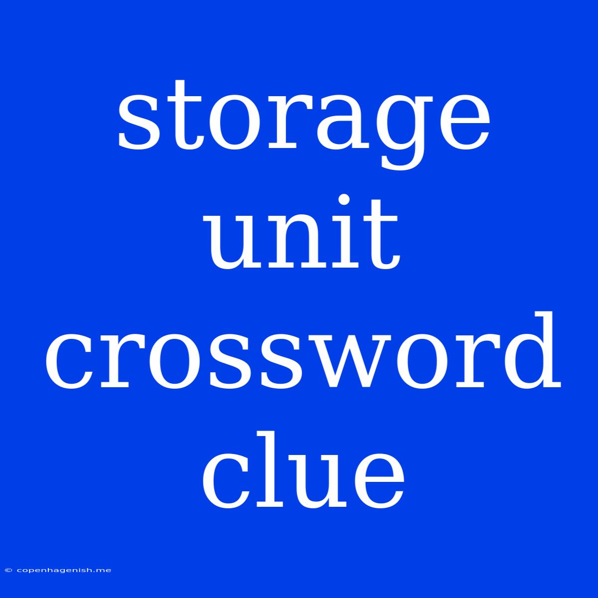 Storage Unit Crossword Clue