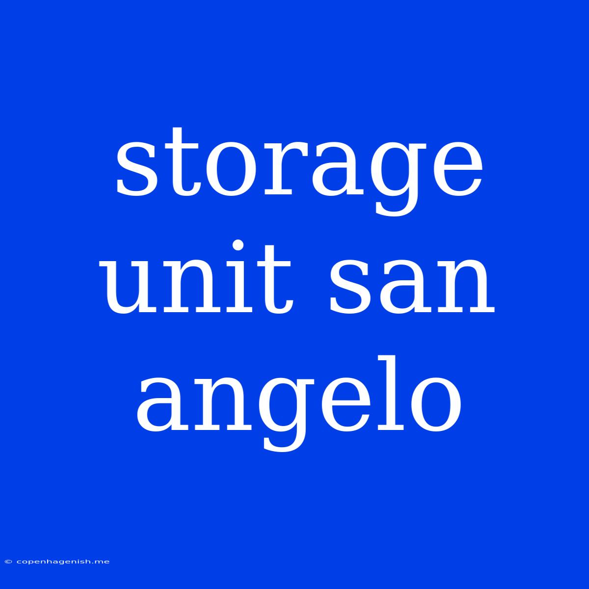 Storage Unit San Angelo