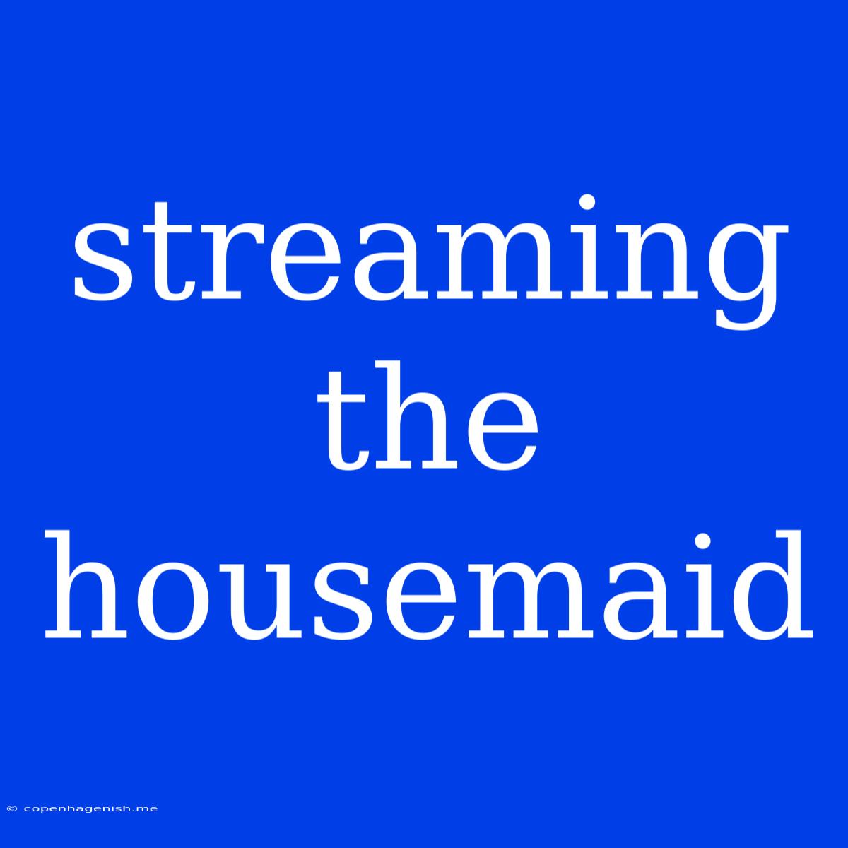 Streaming The Housemaid