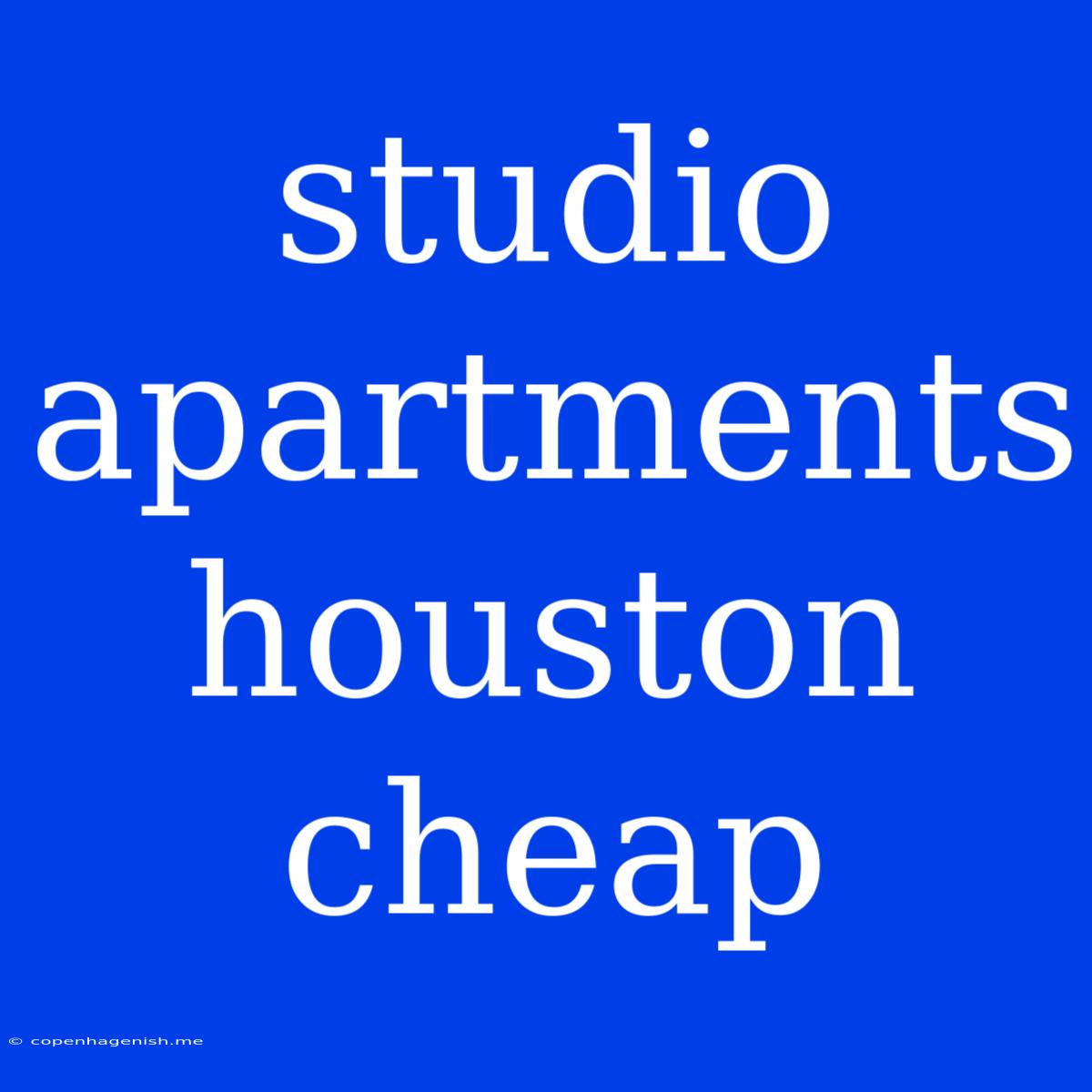 Studio Apartments Houston Cheap