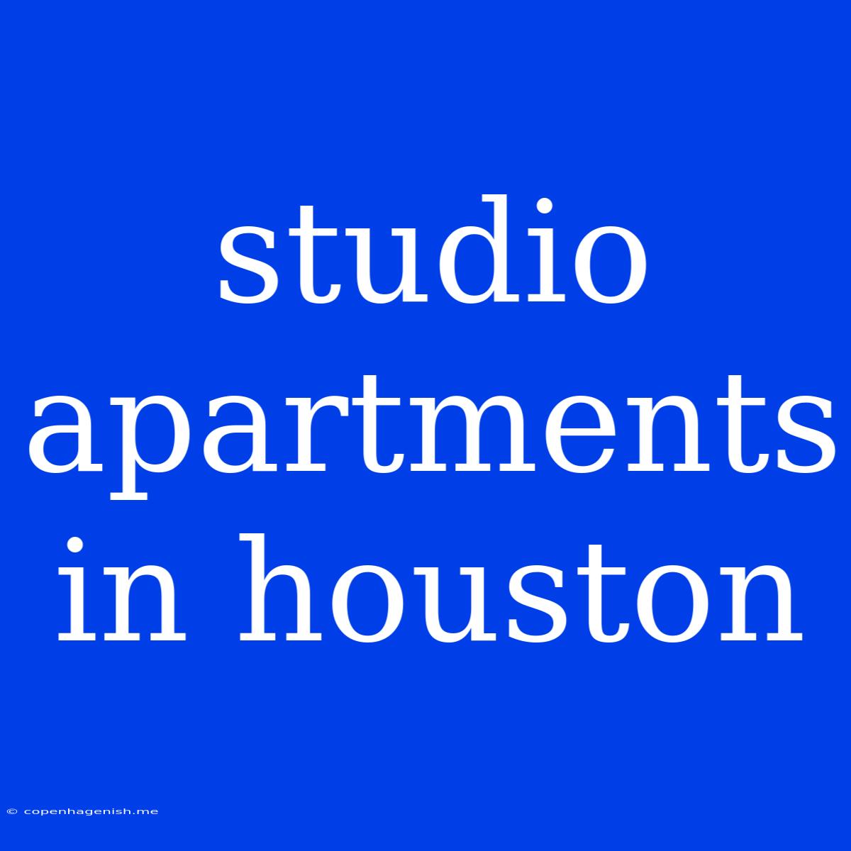 Studio Apartments In Houston