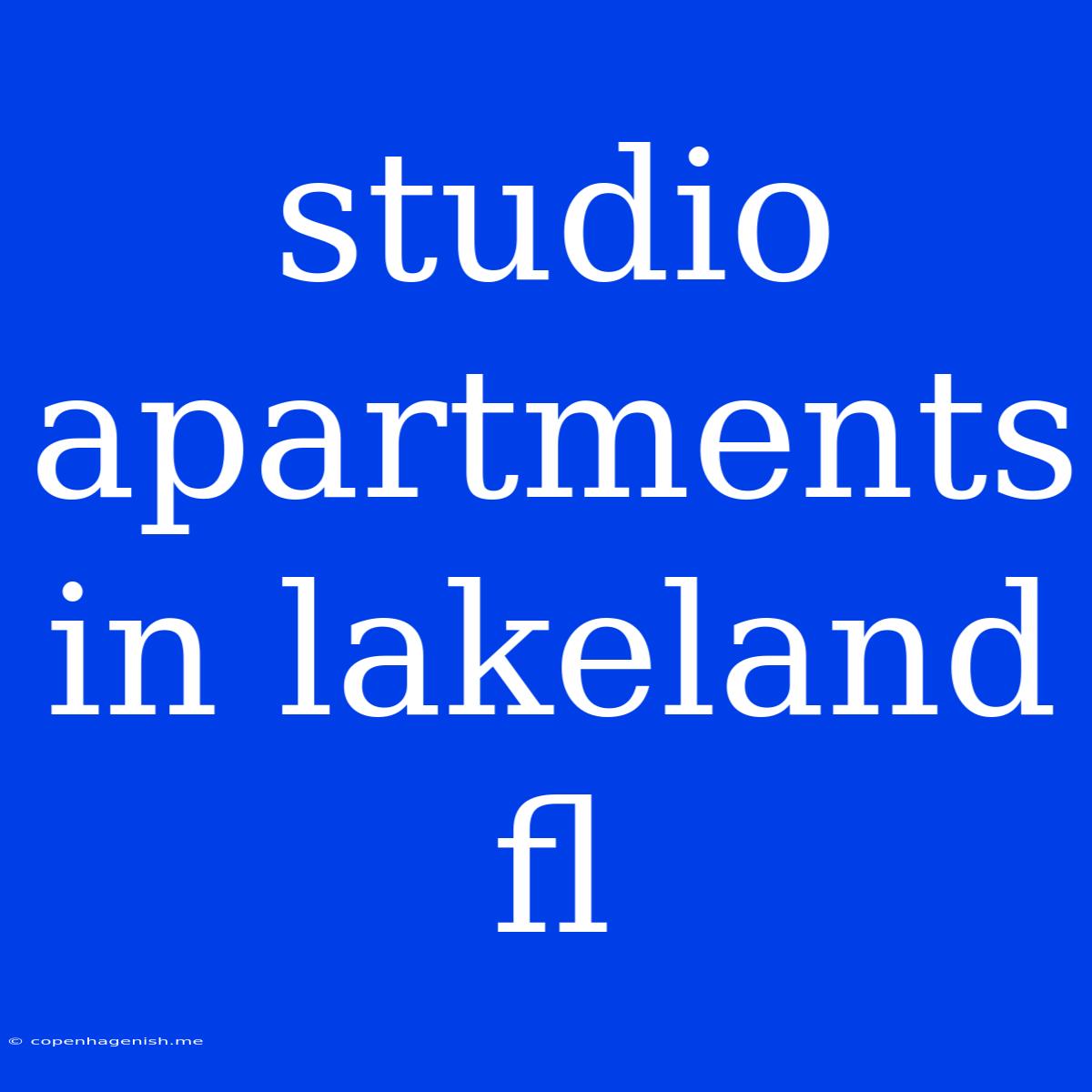 Studio Apartments In Lakeland Fl