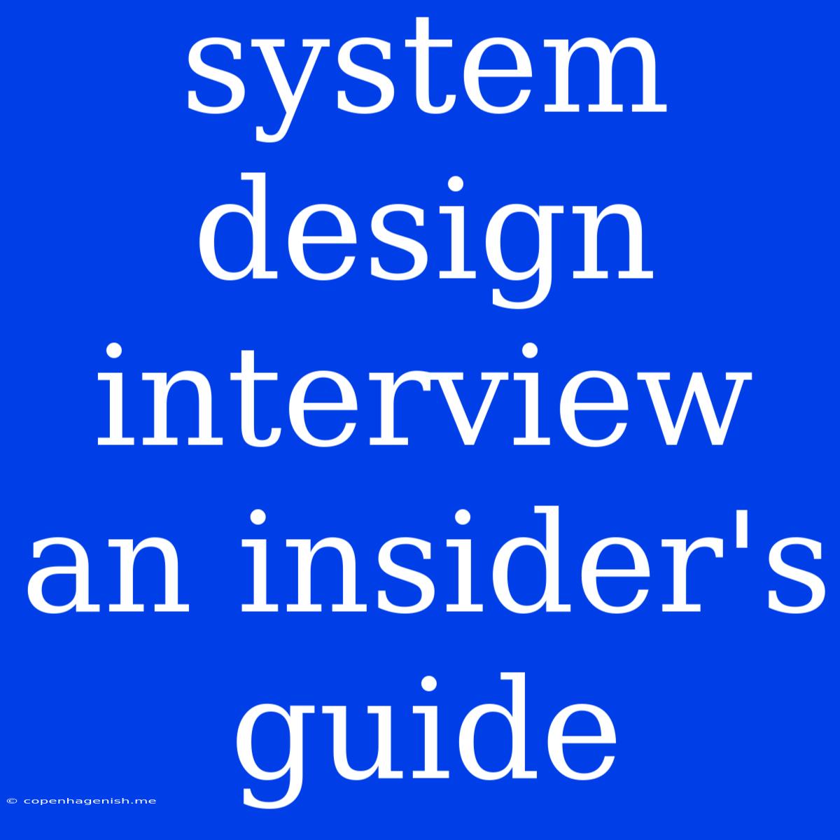 System Design Interview An Insider's Guide