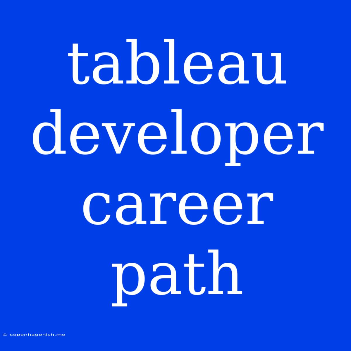 Tableau Developer Career Path