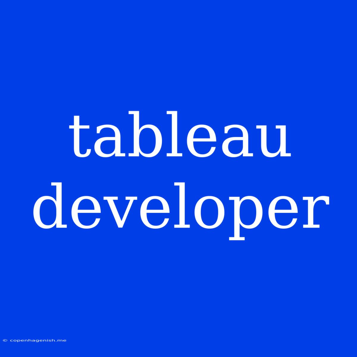 Tableau Developer