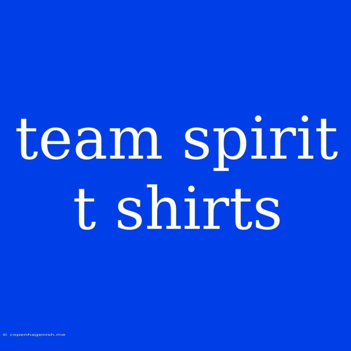 Team Spirit T Shirts